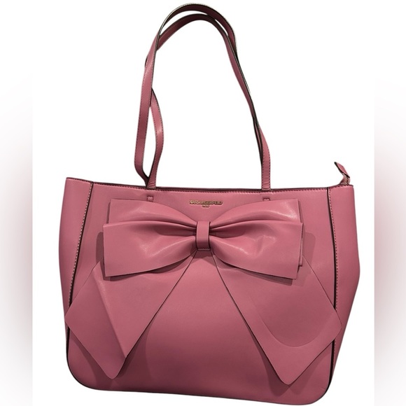 Karl Lagerfeld Handbags - Karl Lagerfeld purple plum Big Bow Shoulder Purse | Karl Lagerfeld Bag